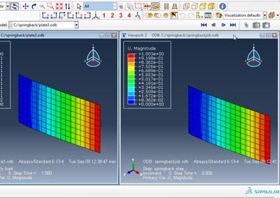 آموزش شبیه سازی بار خمشی در محدوده پلاستیک و برگشت فنری در آباکوس
